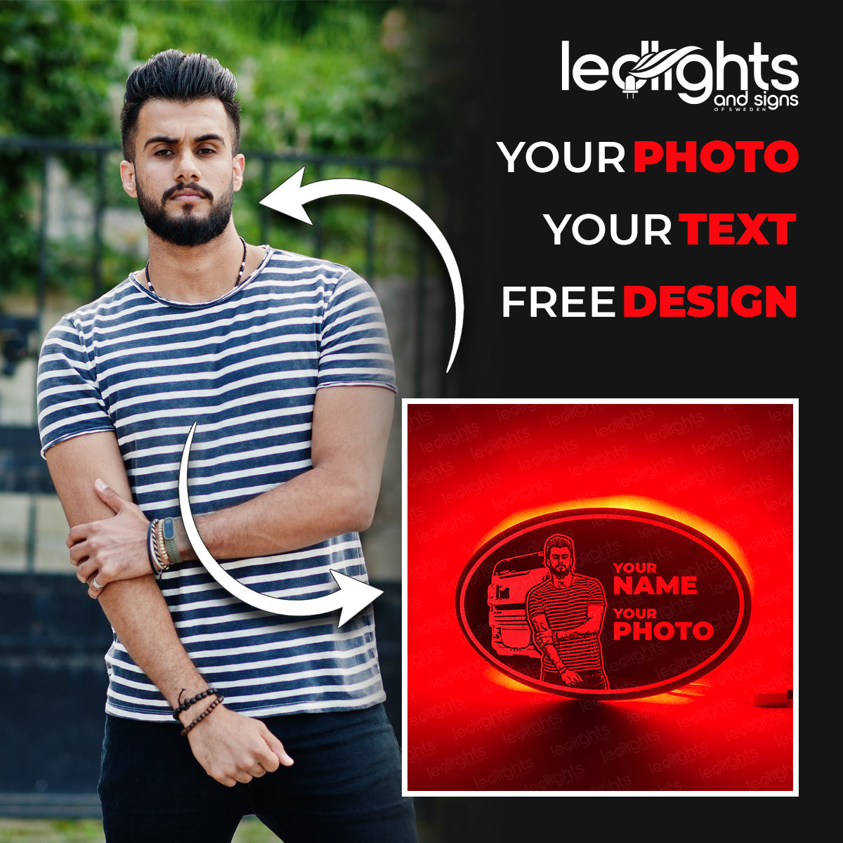 LED SPEGEL CUSTOM - PERSONLIG FOTO image 0